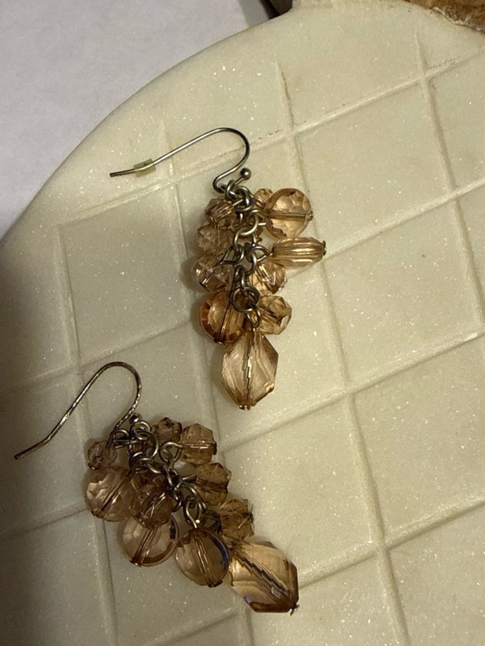 Champagne Bead Cluster Dangle Earrings - Women Jewelry